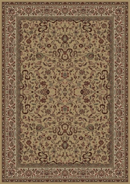 Persian Classics Rectangle Traditional Rug, Gold/Border Color Ivory, 3'11"x5'7"