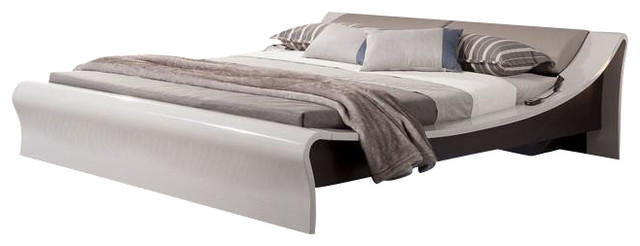Modrest Contemporary Platform Bed With Lights, King