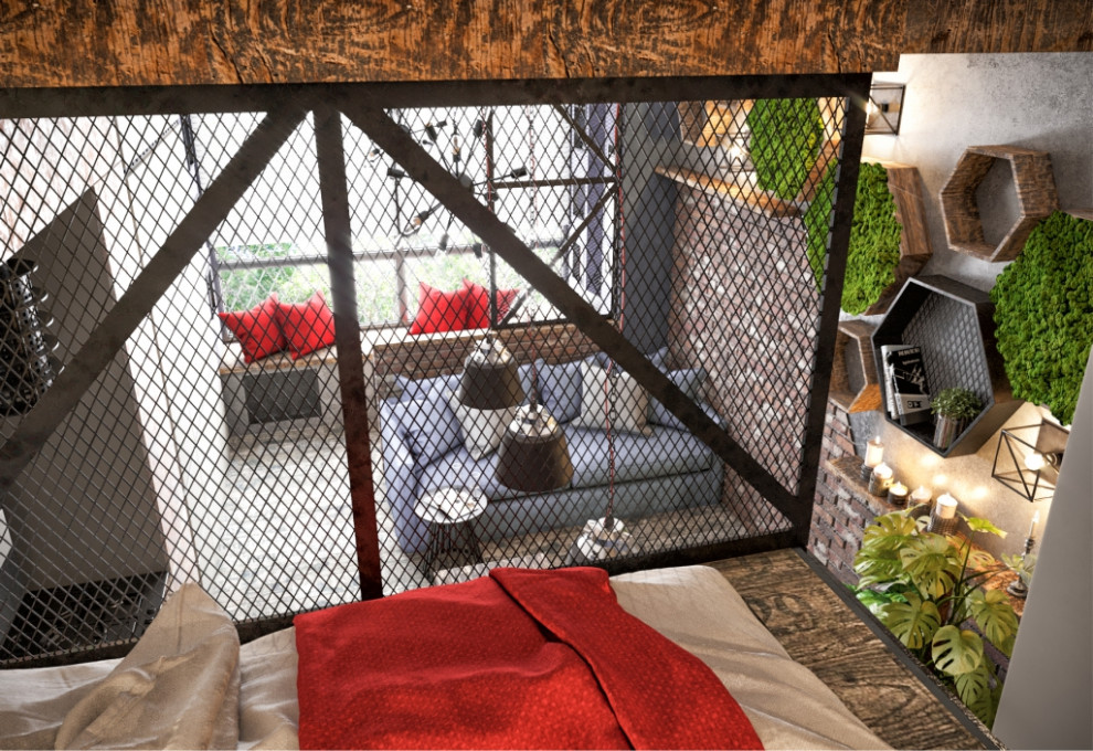 Квартира-студия 37м2 для молодой семьи в стиле Лофт