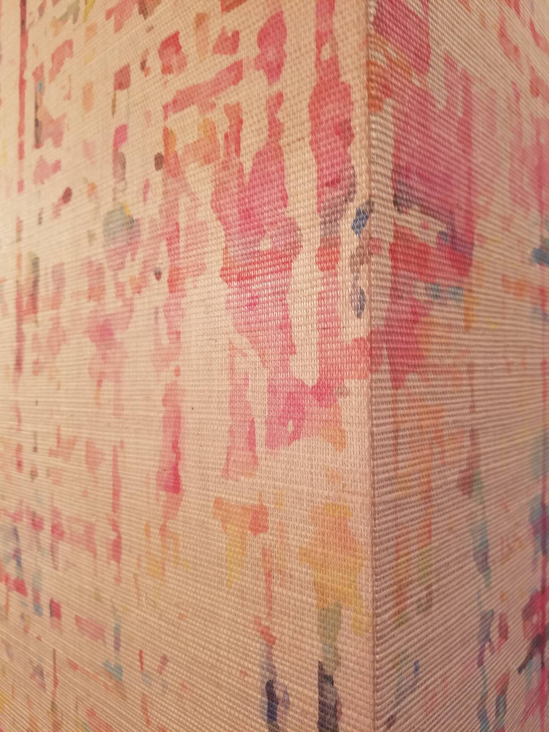 Grasscloth Install: Printed grasscloth in Powder Room