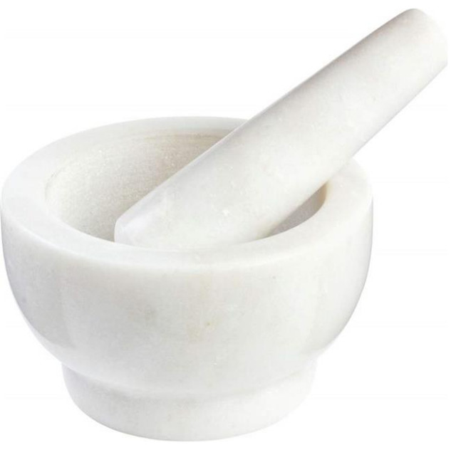 BNFUSA Marble Mortar and Pestle With Rough Textured Stone For Grinding