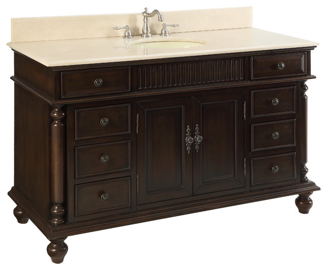 53 Wood Solid Large Single Sink Brockton Bathroom Vanity Traditional Bathroom Vanities And Sink Consoles By Chans Furniture Showroom