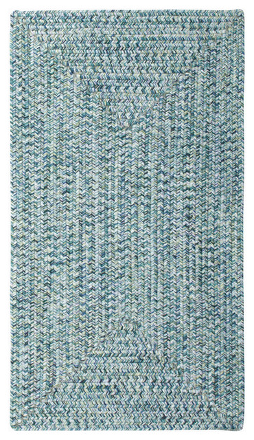 Sea Pottery Concentric Braided Rectangle Rug, Blue, 2'x3'
