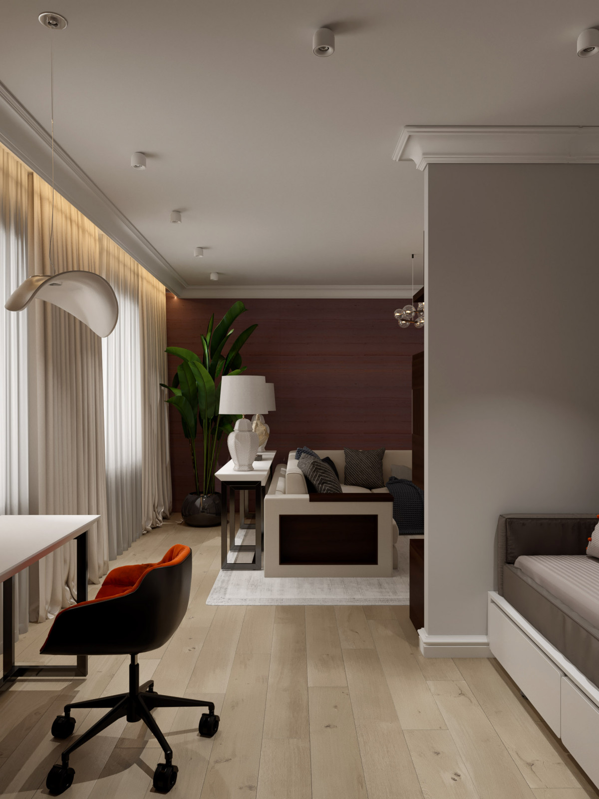 Современная классика квартира 100м2 Ольховский