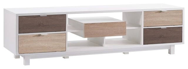 Modern 70 Inch White Tv Stand Entertainment Center With Natural Wood Accents Modern 70 Inch White Tv Stand Entertainment Center With Natural Wood Accents