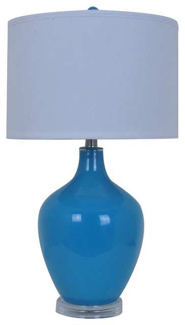 Avery Blue Glass Table Lamp Acrylic Base 27 Tall 15 Diameter Shade Avery Blue Glass Table Lamp Acrylic Base 27 Tall 15 Diameter Shade