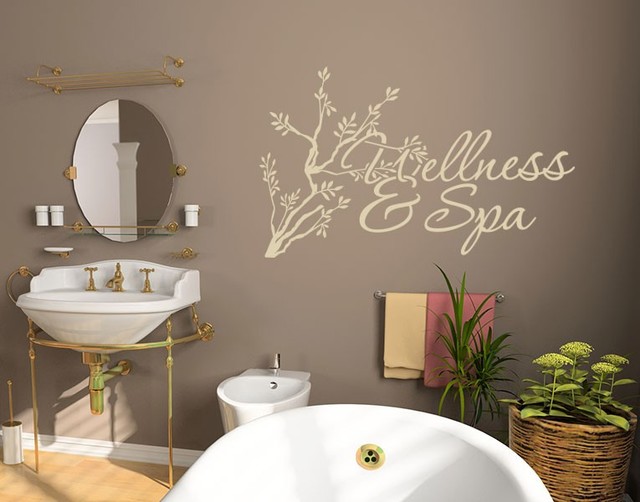 Wellness Spa Bathroom Wall Decals Sticker Mural Vinyl Art Home Decor Contemporary By Style And Apply Houzz - Decorative Wall Decals For Bathroom