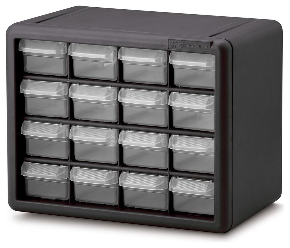 16 Drawer Storage Cabinet in Black