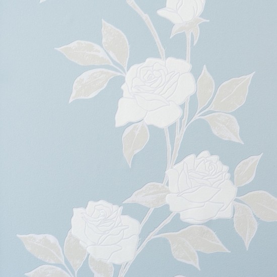 Rose'S Rose Baby Blue Wallpaper R1466, Double Roll