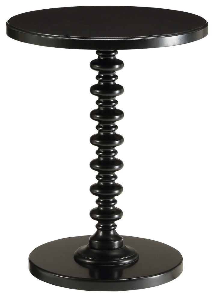 Urban Designs Kostka Wooden Accent Side Table, Black Traditional