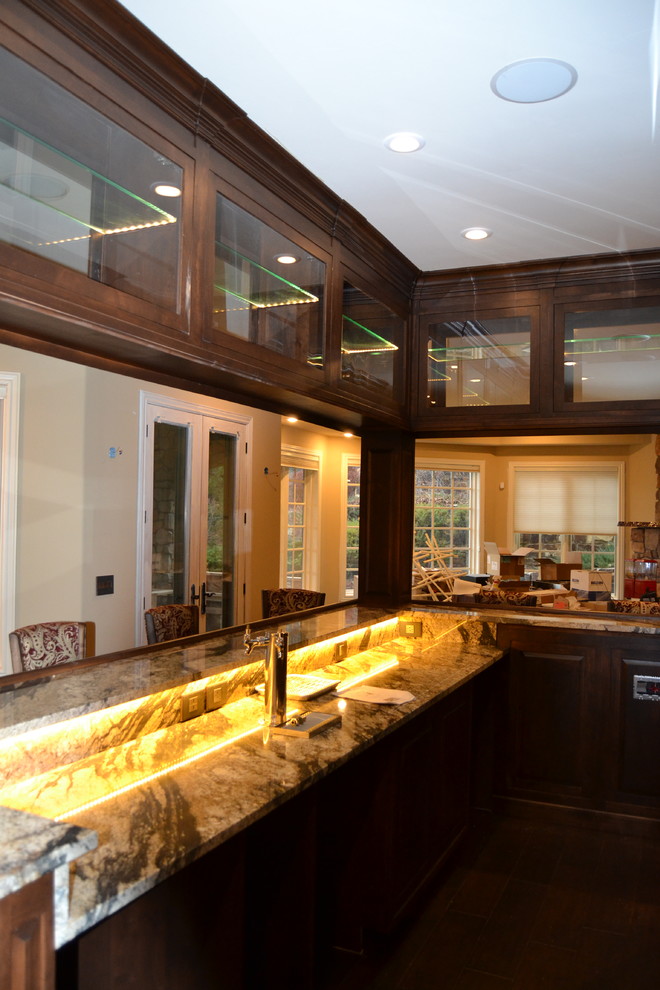 Home design - huge rustic home design idea in Denver