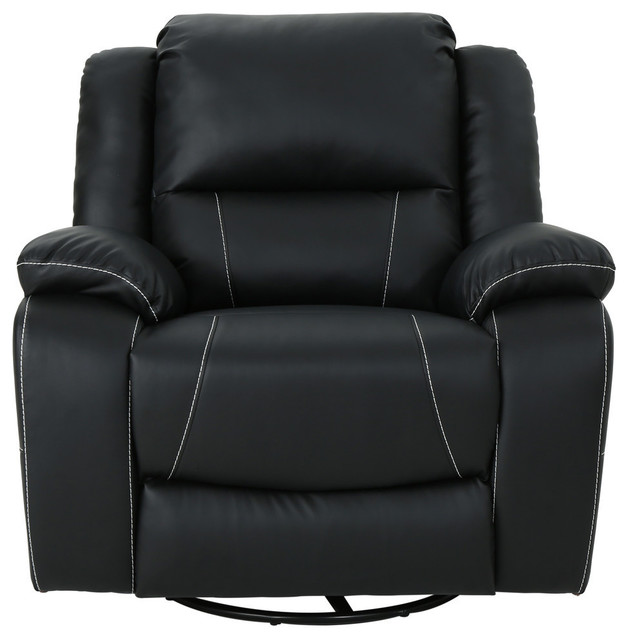 Gdf Studio Teresa Clic Tufted Leather Swivel Recliner Black Gdf Studio Teresa Clic Tufted Leather Swivel Recliner Black