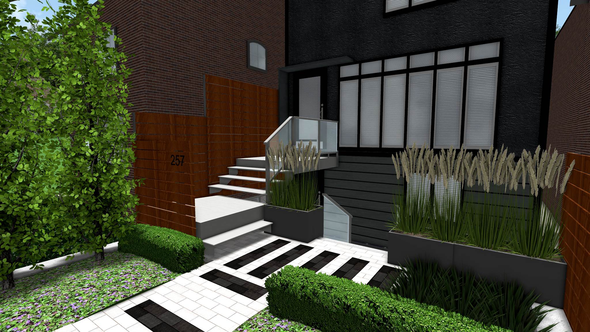 Front Yard Parking Makeover Contemporary Modern