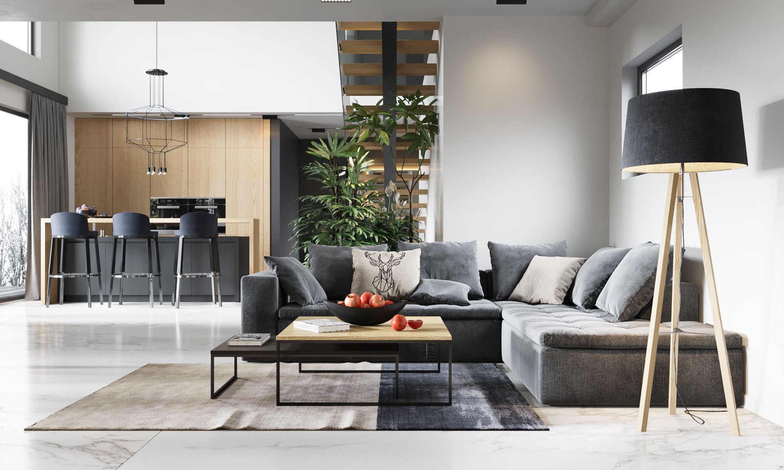 Загородный дом под Санкт-Петербургом. Гостиная