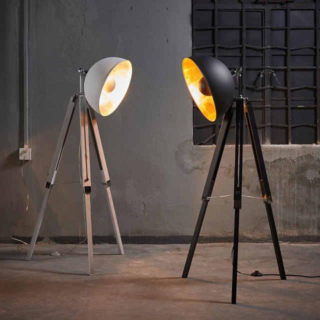 Tsothea Industrial Tripod Floor Lamp With Drum Shade, Includes 9W E26 Led Bulb Included San - View #10