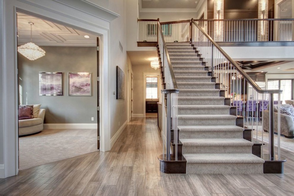 Transitional home design photo in Chicago