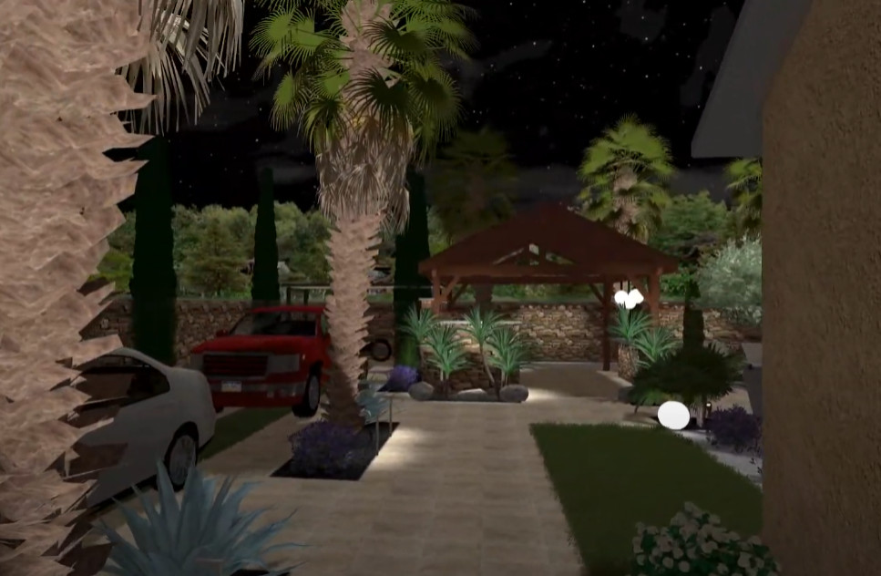 Jardin avec jeu de lumière