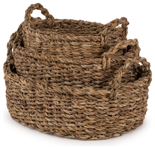 Seagrass Nested Oval Bread Baskets, Set of 3