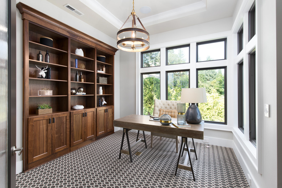 Transitional home office in Portland.