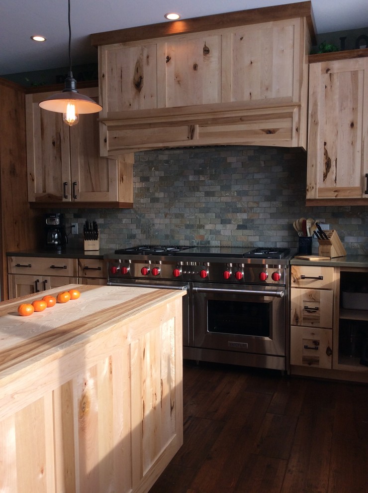 Rustic American Kitchen in rustic natural maple.