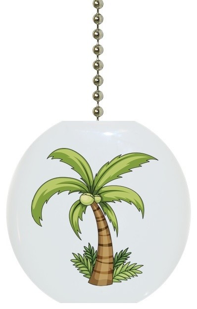 Palm Tree With Grass Ceiling Fan Pull, Palm Tree Ceiling Fan Pulls