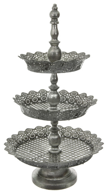 3 Tier Iron Plate Display Stand - Traditional - Dessert And Cake ... 3 Tier Iron Plate Display Stand - Traditional - Dessert And Cake ...