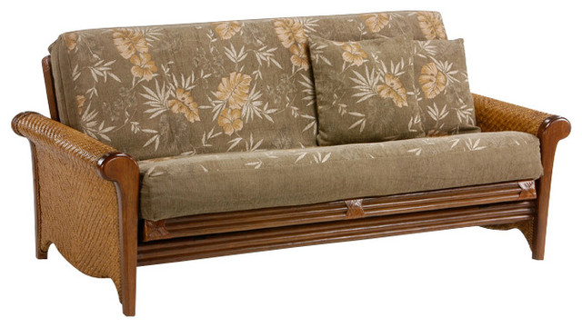 Night and Day Rosebud Futon in Honey Glaze - Drawers Included