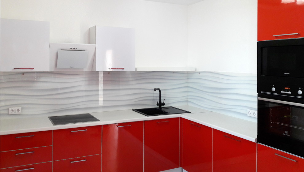 Стеклянный фартук с печатью коллекции "3D"