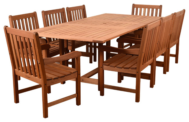 Ia Bristol 9 Piece Rectangular Patio Dining Set Transitional Outdoor Sets By Houzz Ia Bristol 9 Piece Rectangular, Bristol Teak Outdoor Patio Furniture