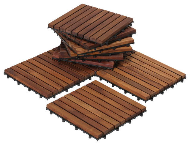 Teak Interlocking Floor Tiles Set Of 10 Transitional Deck Teak Interlocking Floor Tiles Set Of 10