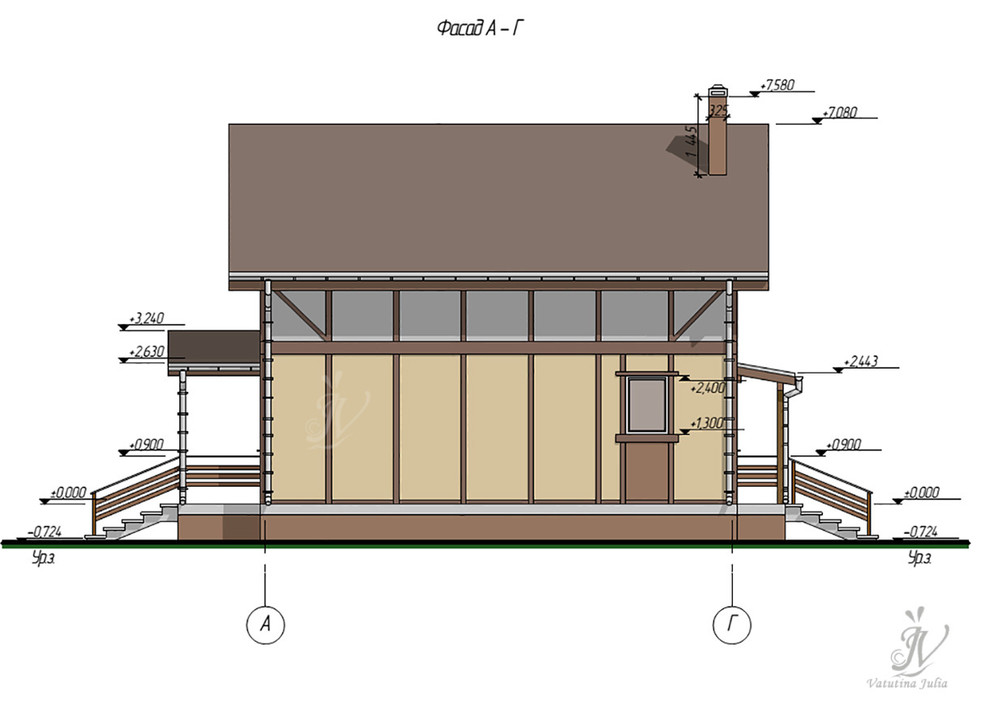 Эскизный проект индивидуального двухэтажного жилого дома в г. Кохма