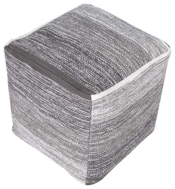 Grayscale Cube Pouf