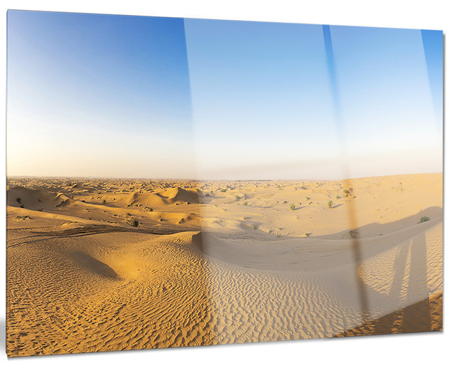 Design Art USA "Sand Dunes Desert in Dubai" Glossy Metal Wall Art