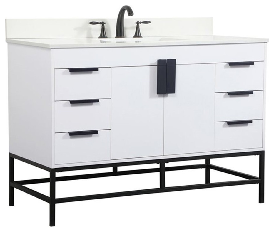 Elegant Decor Eugene 48" MDF Single Bathroom Vanity with Backsplash in