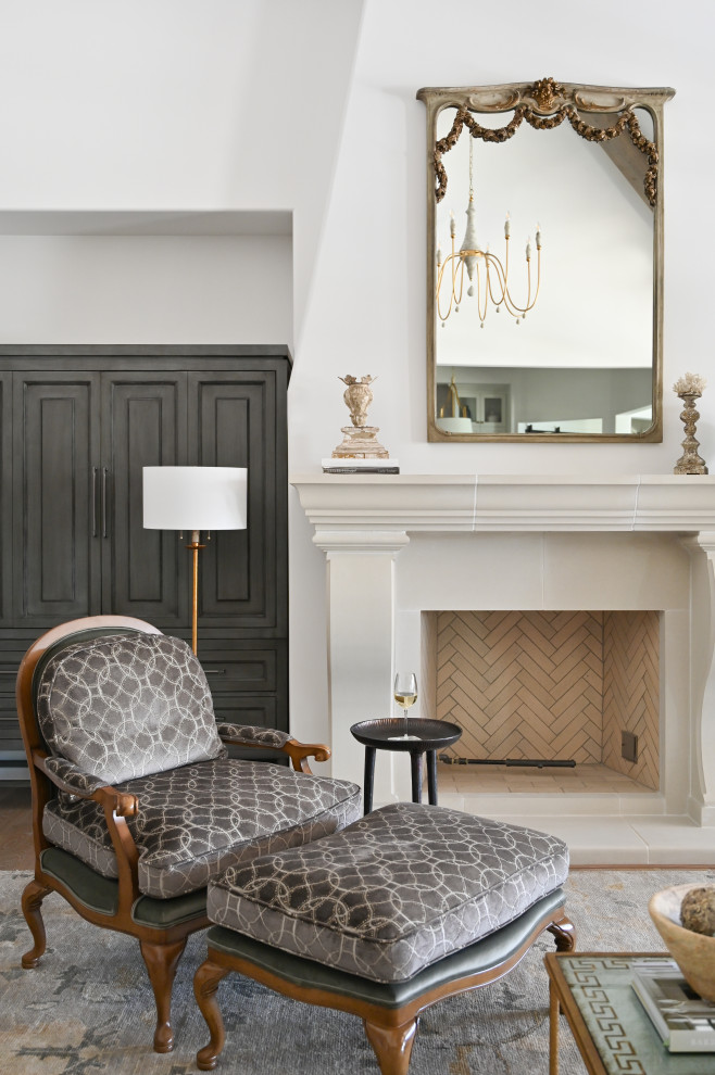 Antiqued Elegance in Willowcreek Ranch French Country Living Room