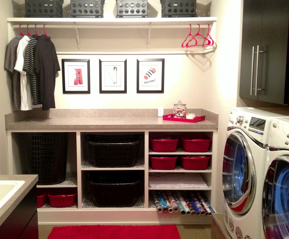 Design ideas for a modern laundry room in Omaha.