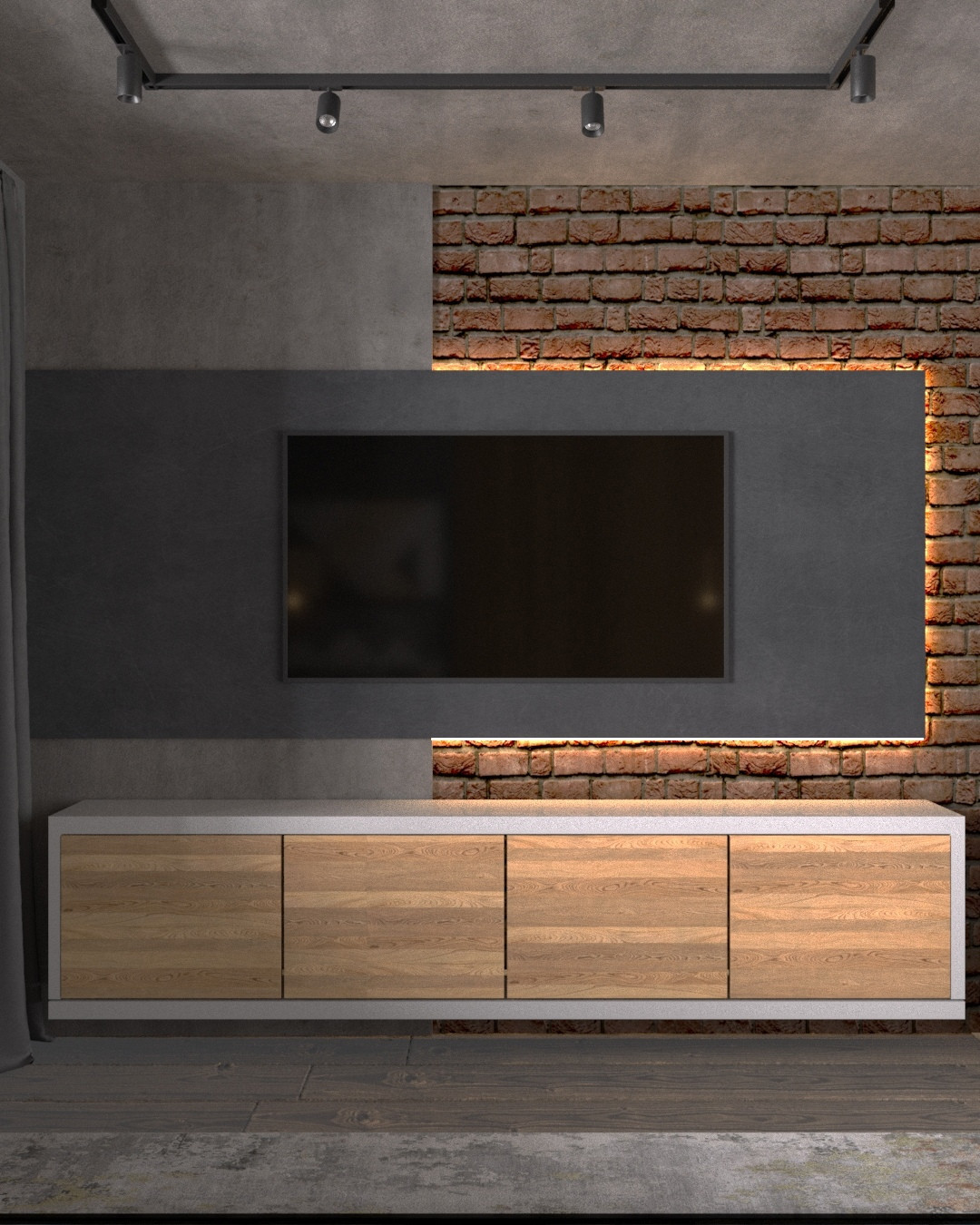 Студия в современном стиле, с уклоном в лофт