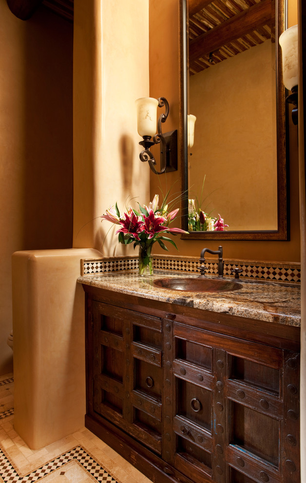 This is an example of a powder room in Albuquerque.