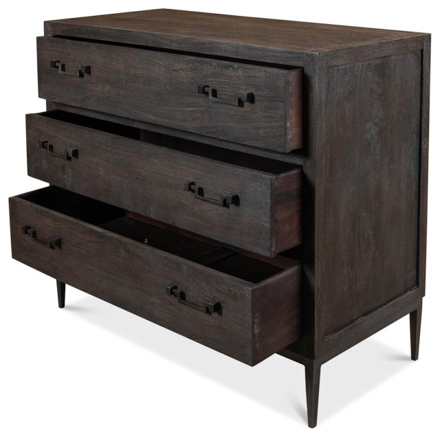 Rustic Dark Grey Chest of Drawers Midcentury Accent Chests And