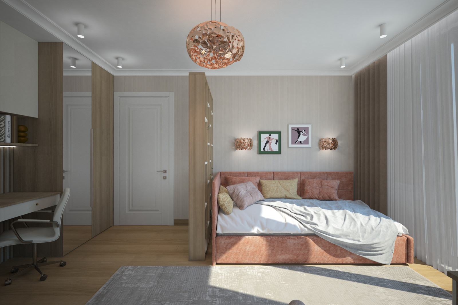 Две детские комнаты. Квартира в многоэтажном доме 160м2.