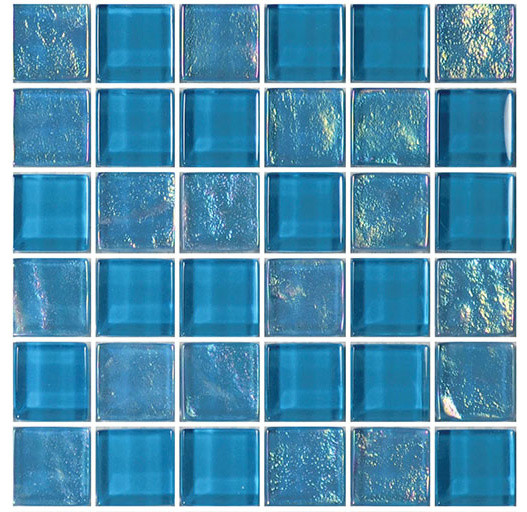 12"x12" Glass Tile Blends Twilight Series, Azure