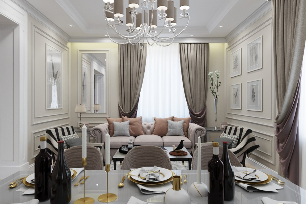 Дизайн-проект гостиной и столовой