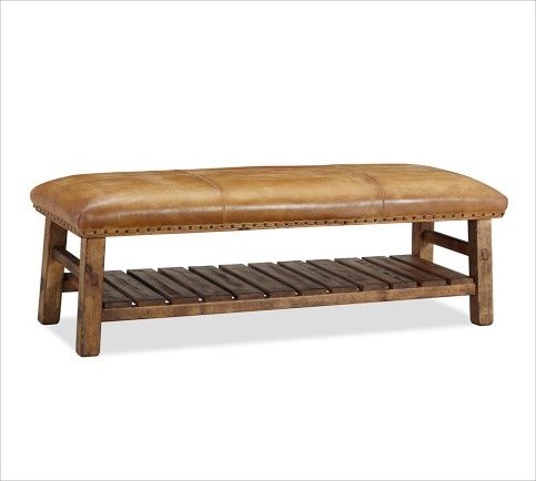 Caden Leather Bench