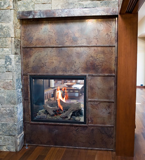 Volcanic Stainless Steel Fireplace surround - Contemporary 