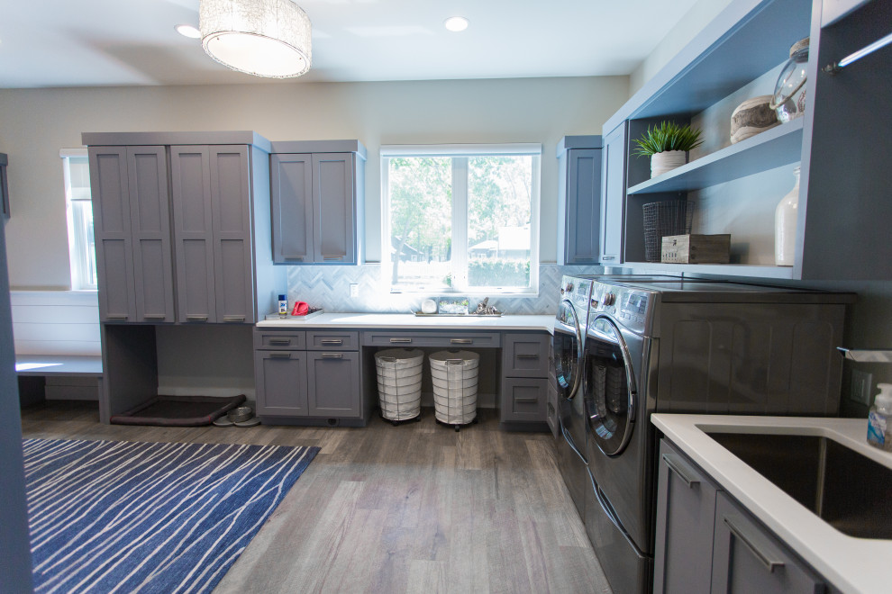 Inspiration for a contemporary laundry room in Other.