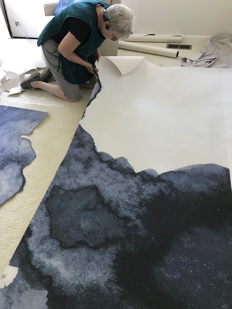 Install: Large Scale Watercolor Effect Mural