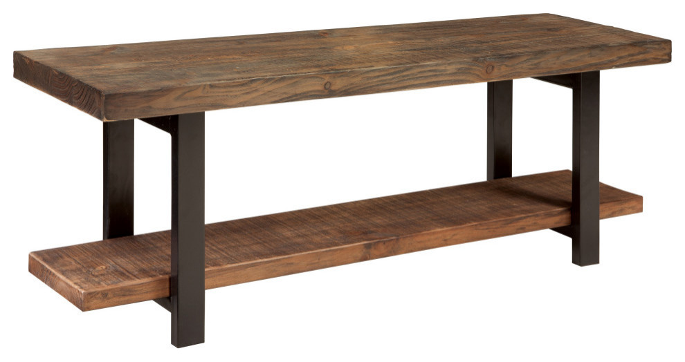 Pomona Metal and Wood Bench Industrial Dining Benches by Bolton