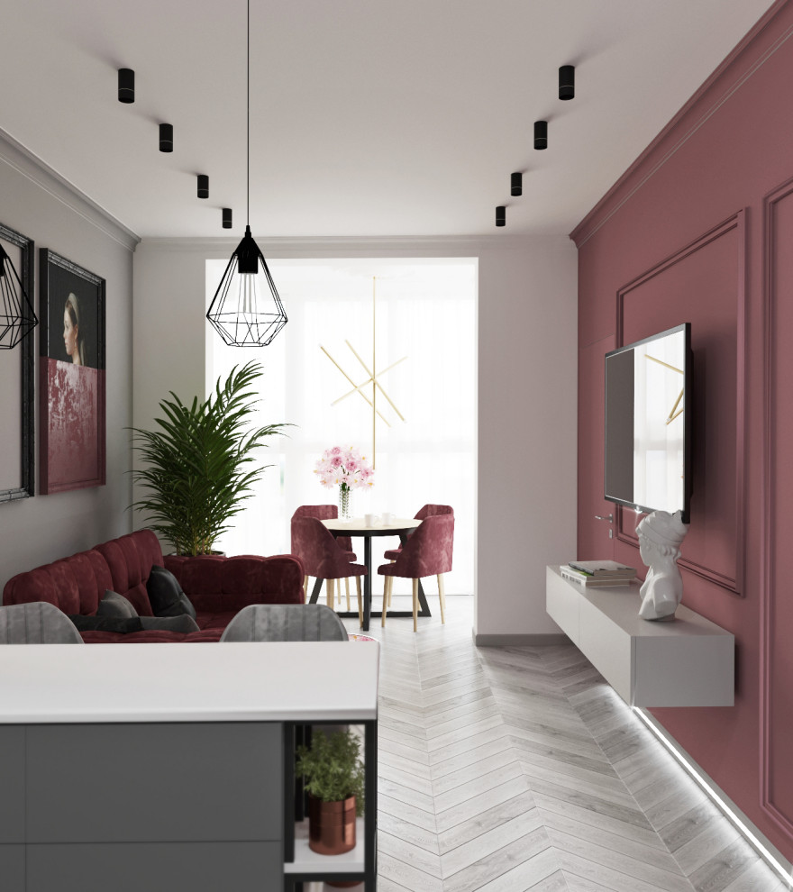 "Малиновое вино" Дизайн-проект квартиры 50 метров