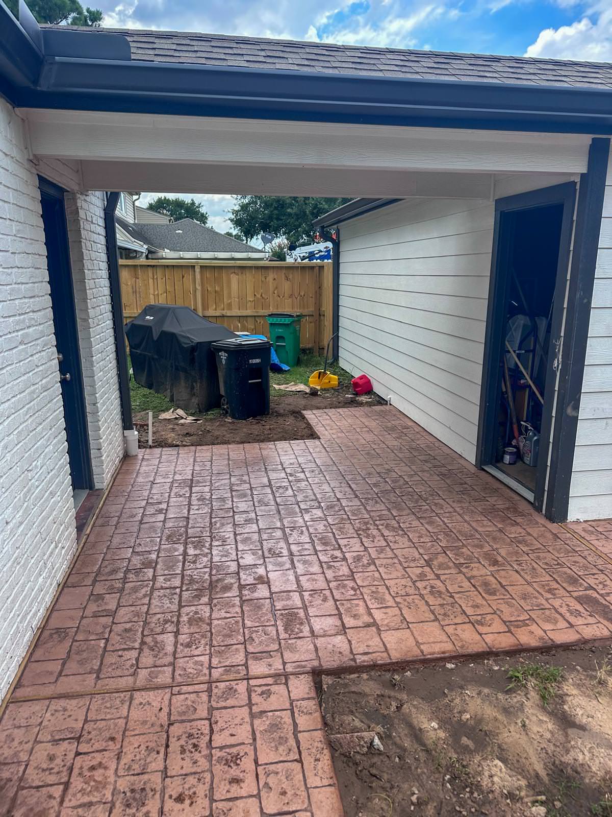 Front and backyard Stamped concrete patio in Nottingham!