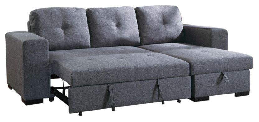2 Piece Convertible Sectional Sofa, Woodland 2 Pc Sectional Sleeper Sofa With Storage